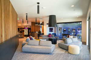 Community lobby featuring recessed lighting