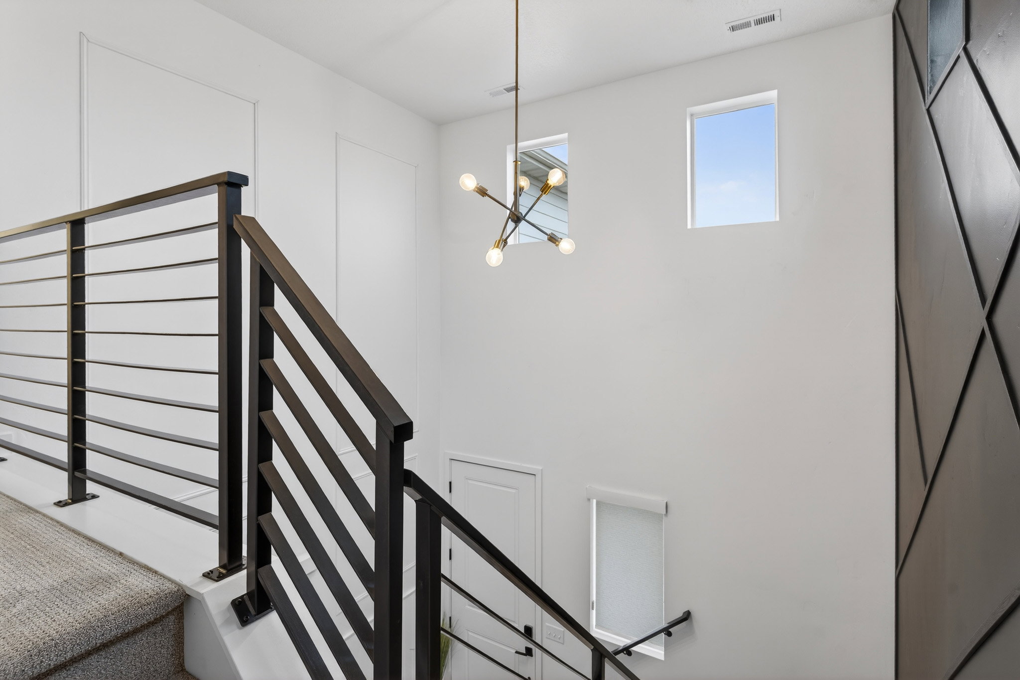 Stairs featuring suspended lighting