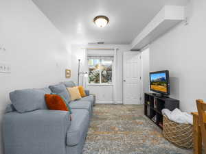 Living room featuring baseboards