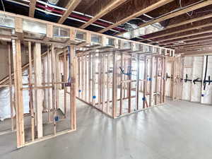 View of unfinished basement