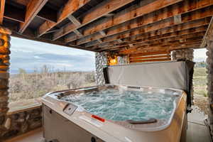Exterior view of a jacuzzi