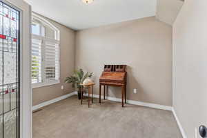 Private office with leaded windows, offering a quiet and functional workspace with natural light.