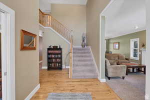 Stairs with wood finished floors