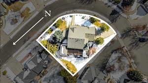 Aerial view of residential area