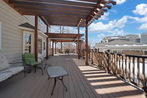 Deck with a residential view