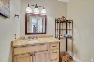 Bathroom featuring vanity