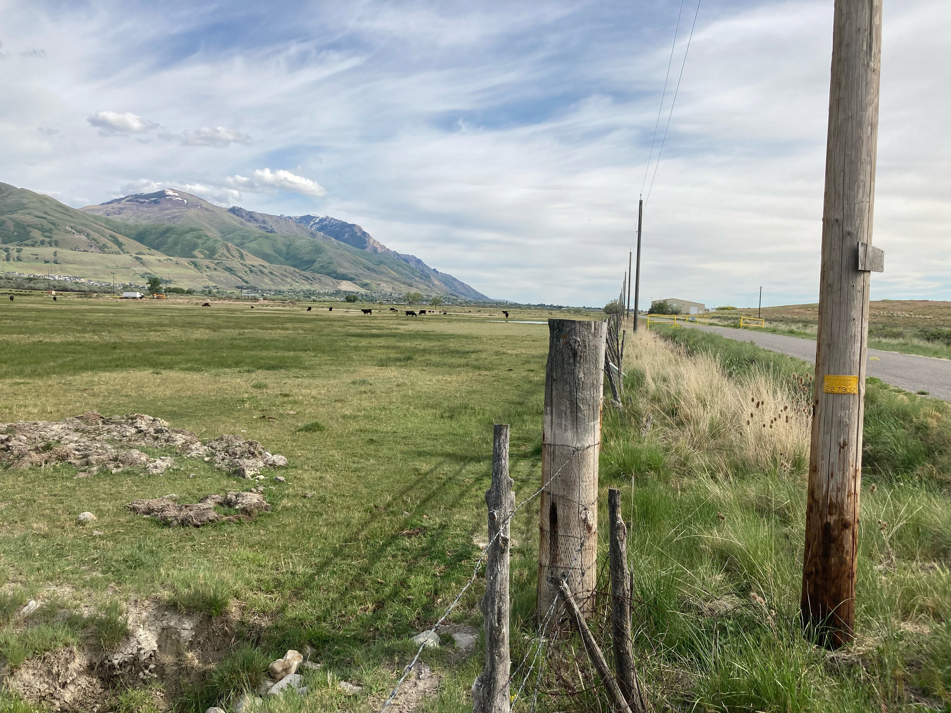 View of mountain background with rural landscape