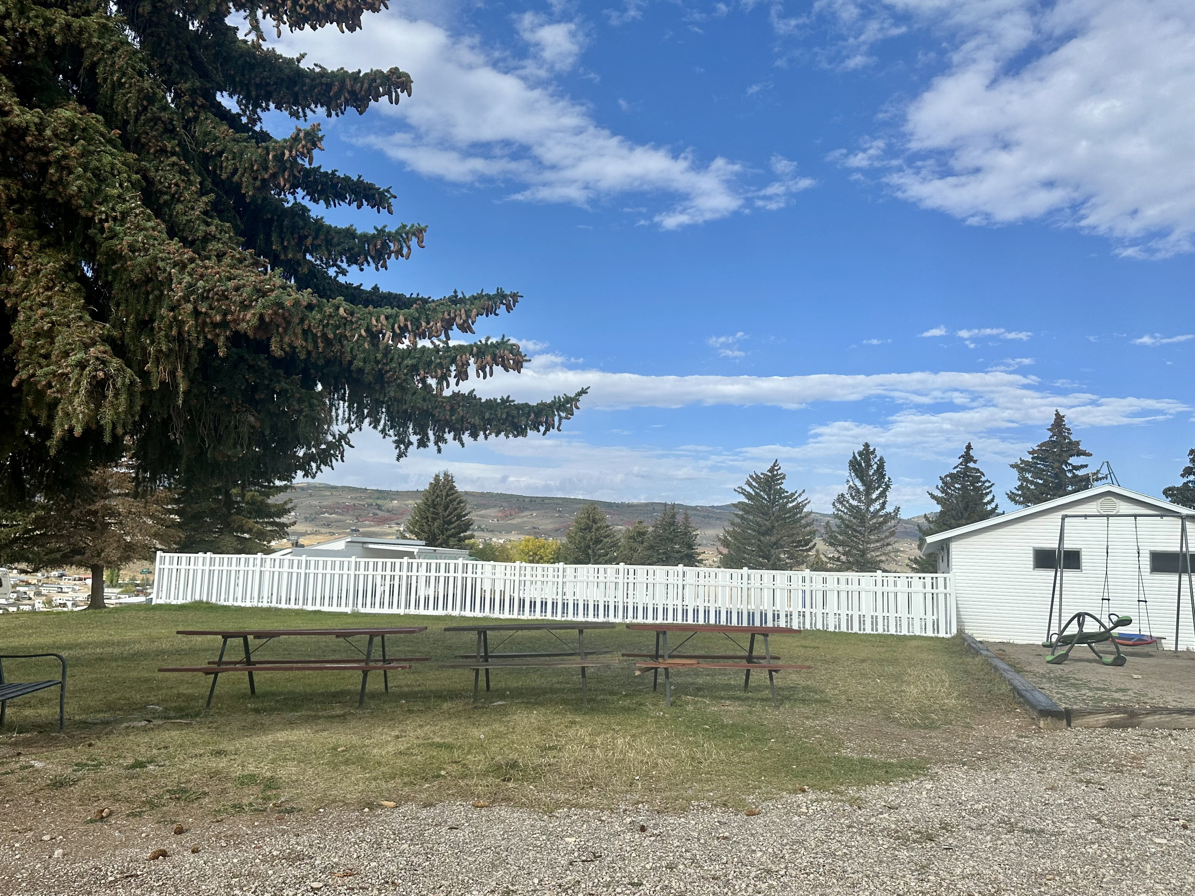 Picnic area by pool