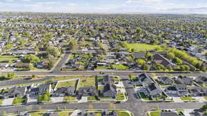 Aerial view of residential area