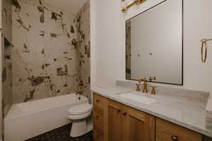 Casita Bathroom featuring vanity and tub / shower combination