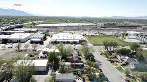 Drone / aerial view of a mountain backdrop
