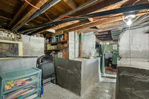 View of unfinished below grade area