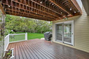 Wooden terrace with grilling area