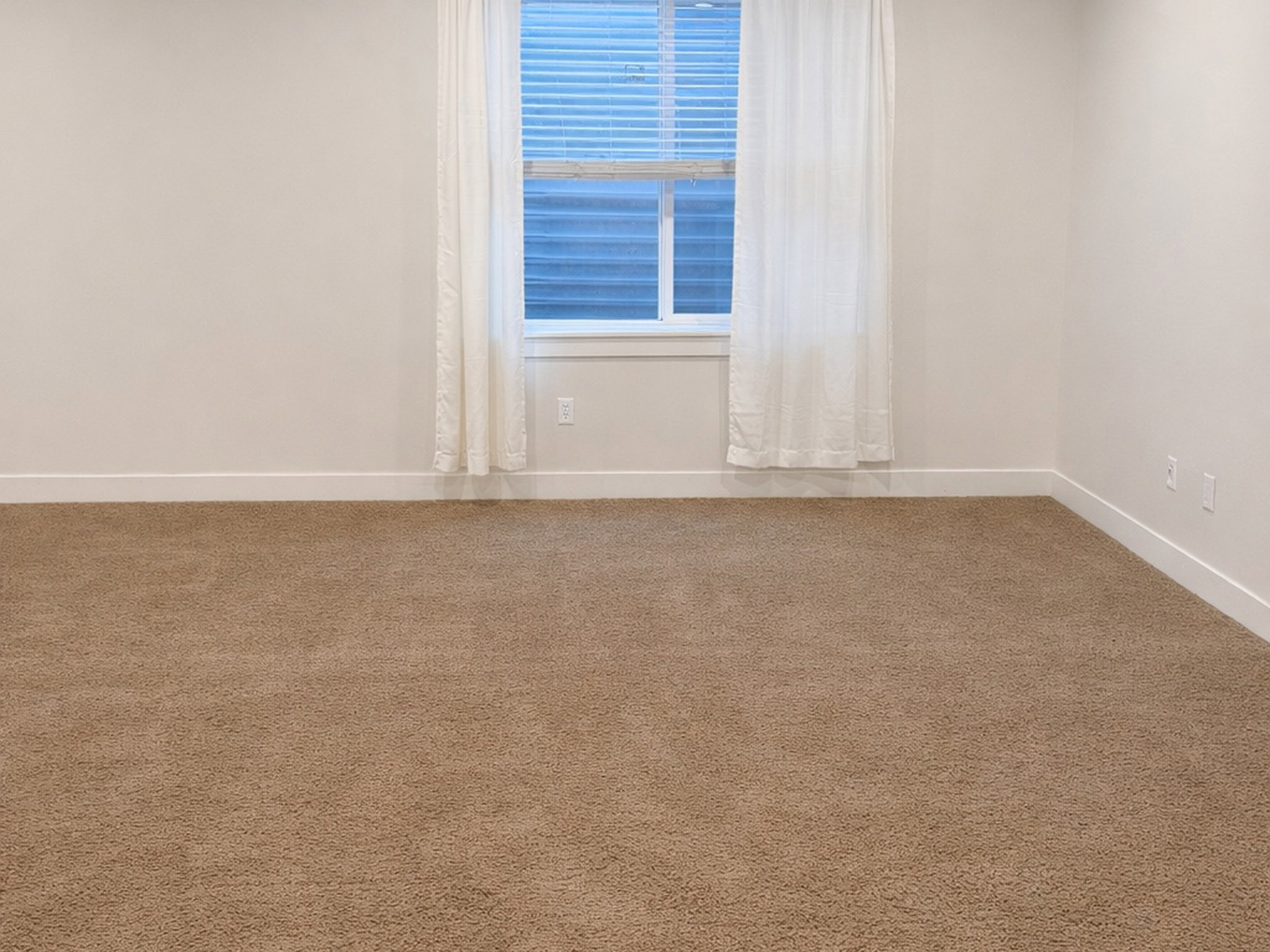 Empty room featuring carpet floors and baseboards