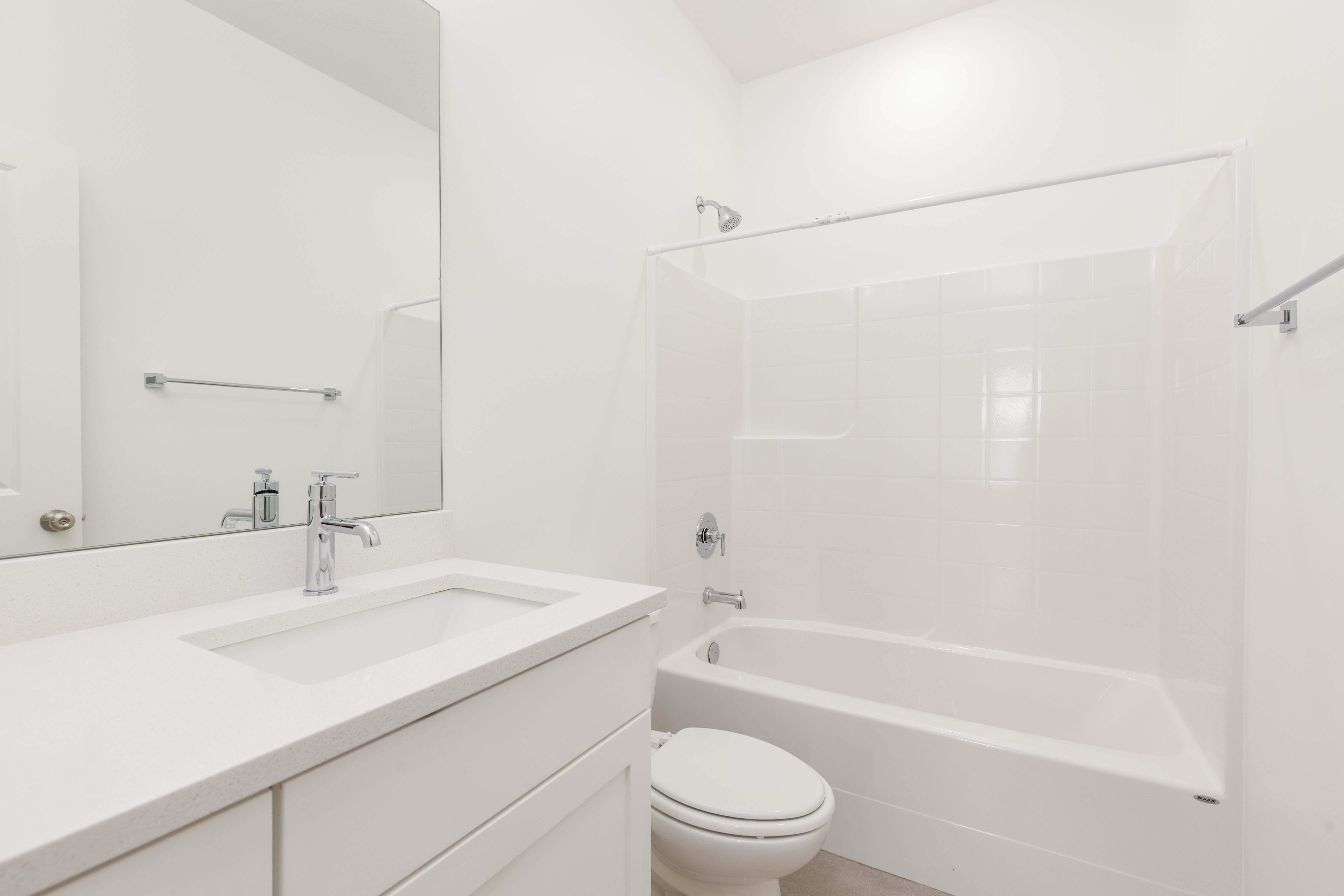 Full bathroom featuring vanity and shower / washtub combination