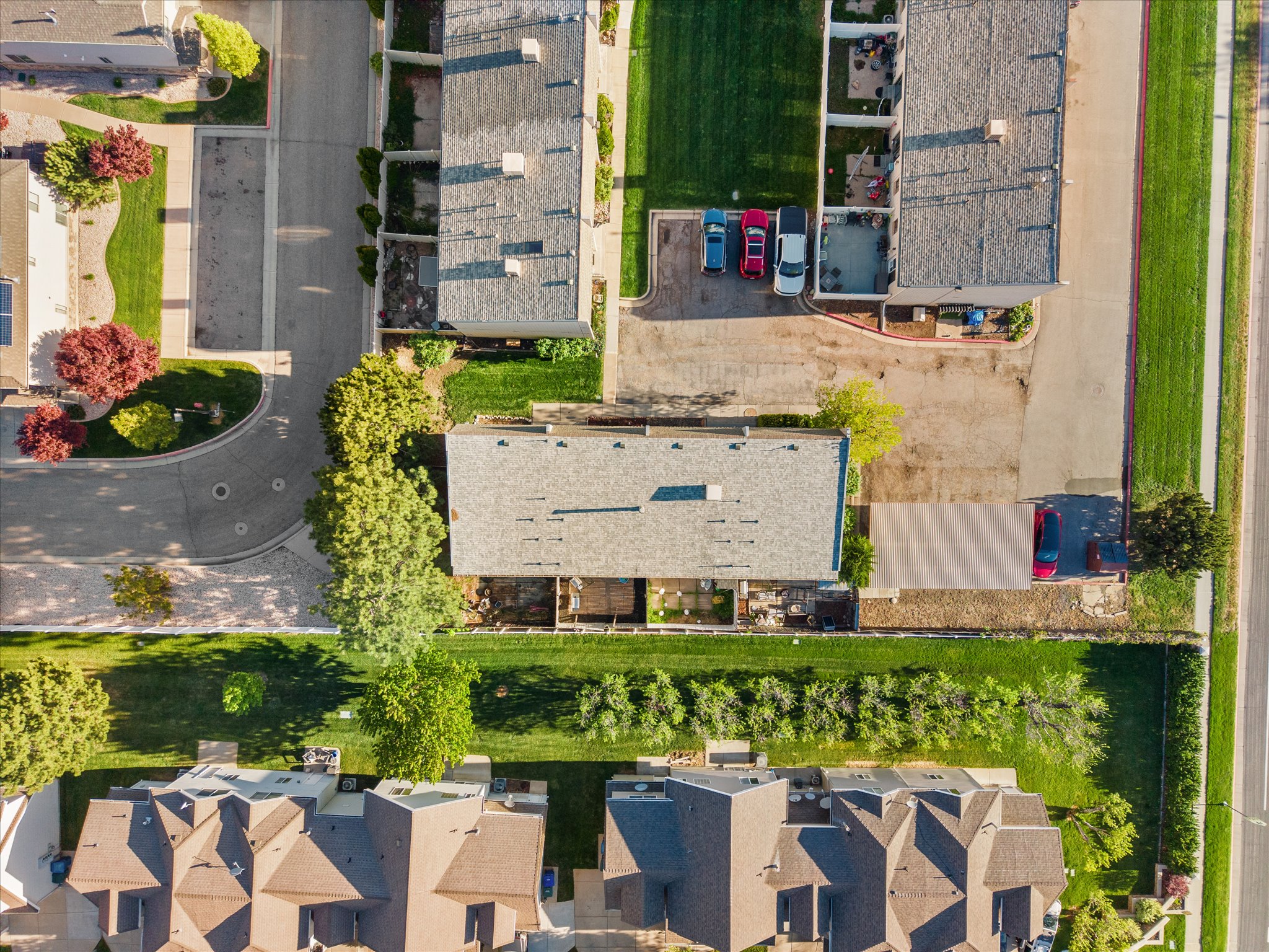 Aerial view of residential area