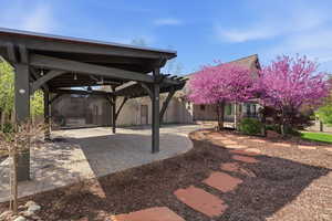 View of patio with a pergola