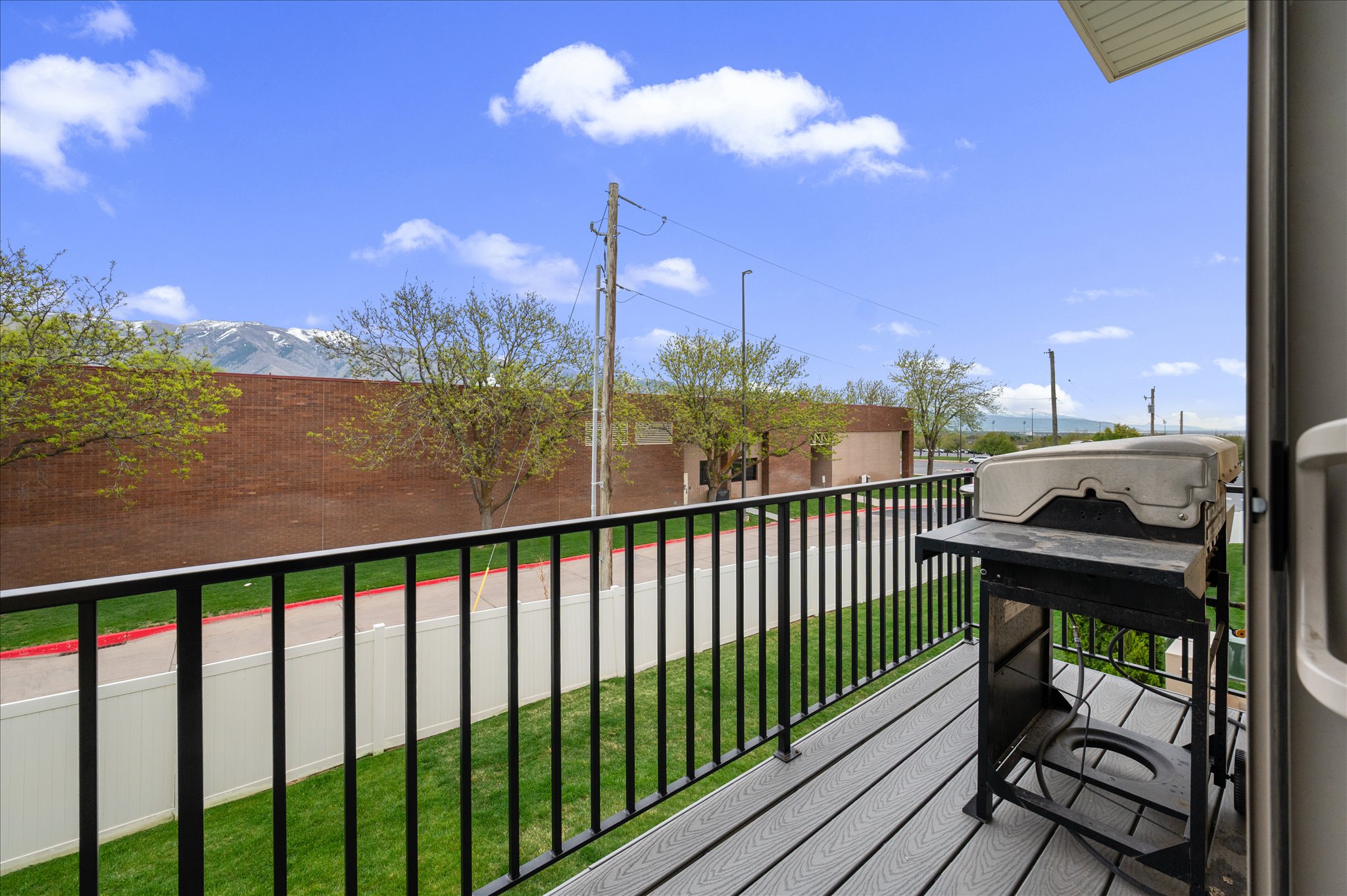 Balcony featuring a grill