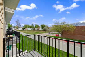 Balcony featuring a residential view