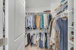 View of walk in closet