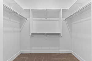 Walk in closet featuring carpet flooring
