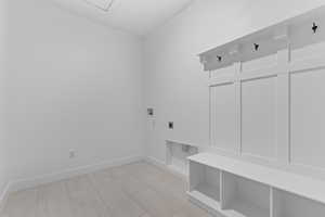 Laundry room featuring electric dryer hookup and hookup for a washing machine