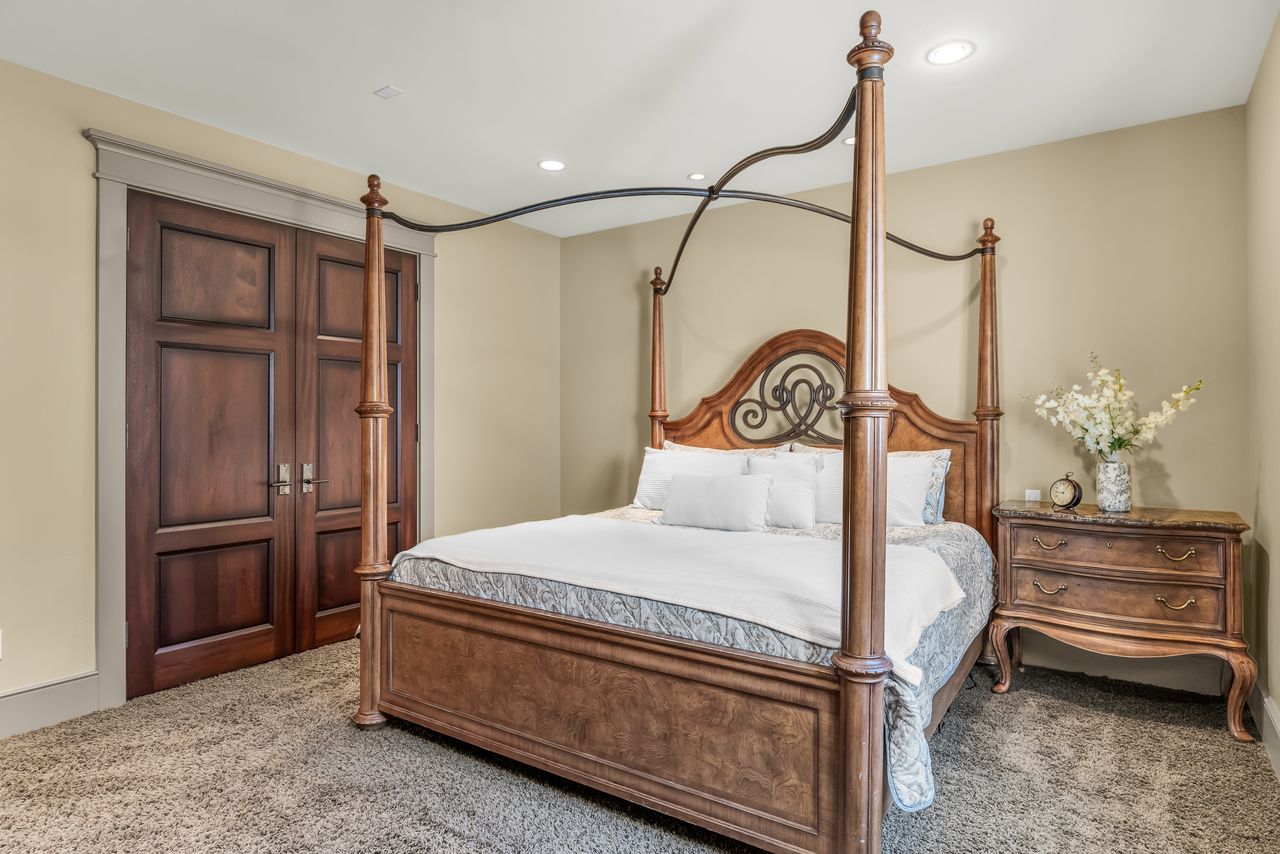 Bedroom featuring carpet floors and recessed lighting