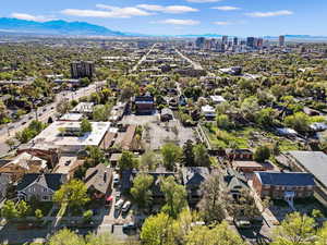 View of urban area with mountains