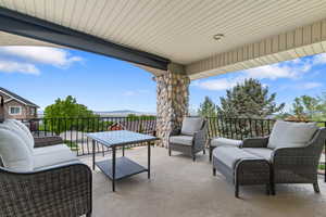 View of patio featuring an outdoor lounge area