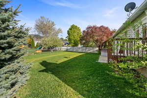 Partially fenced backyard