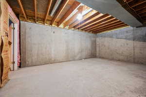 View of unfinished basement