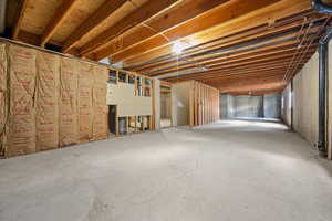 View of unfinished basement