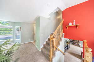 Stairs with carpet flooring
