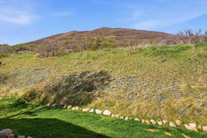 Mountain and trail views from this Midway condo for sale with open space, natural landscape, and surrounding Wasatch scenery