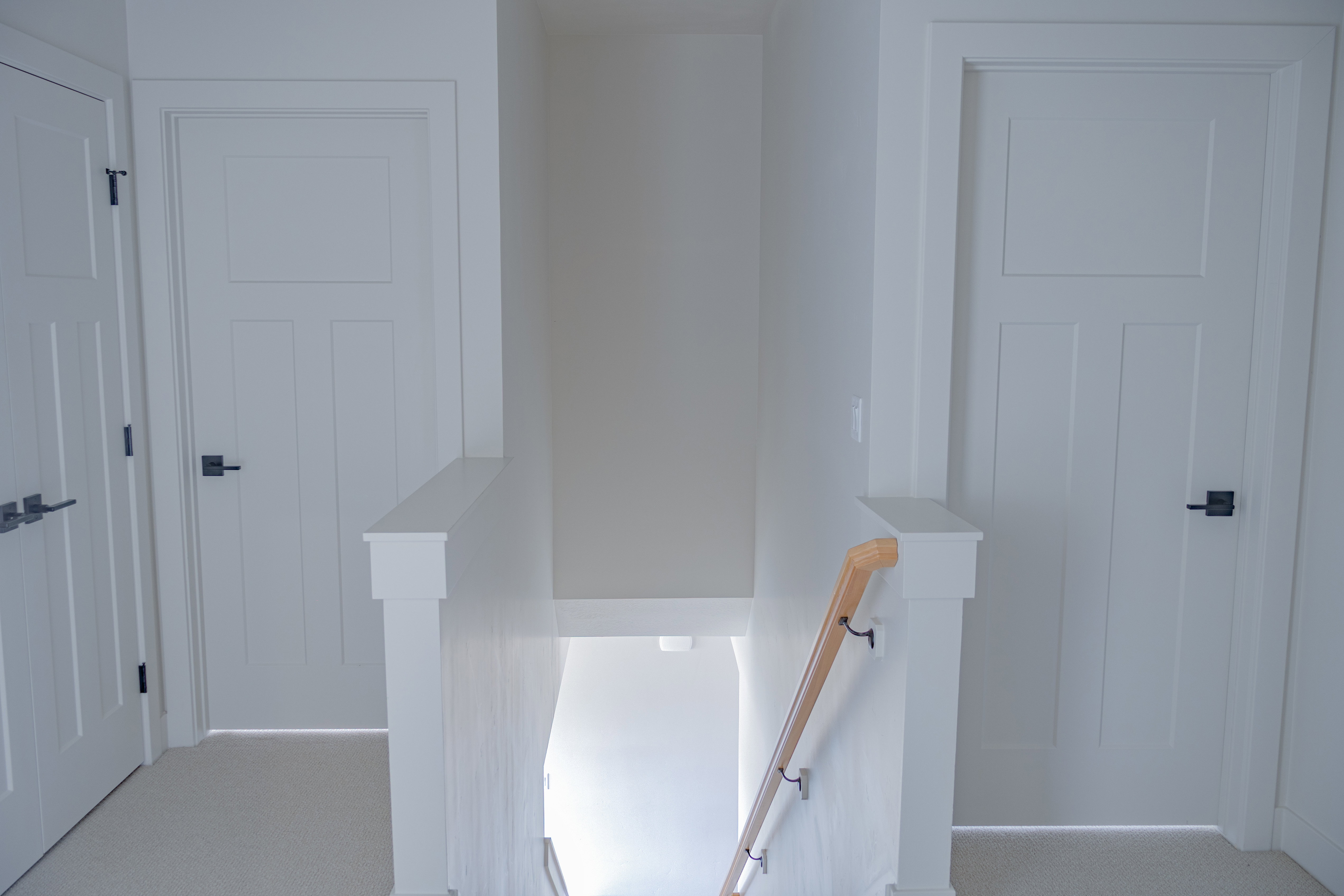 Staircase with carpet flooring