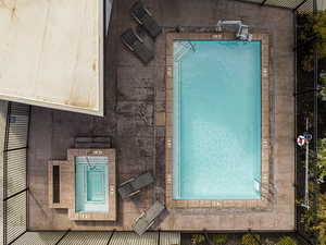 Bird's eye view of a pool