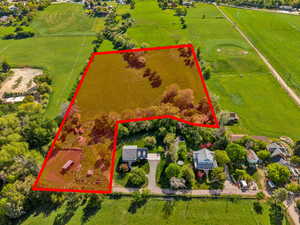 View of rural area with property boundaries highlighted and a pastoral area