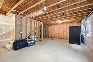 View of unfinished basement
