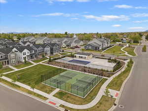 Aerial view of residential area