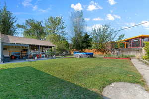 View of fenced yard