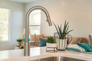 Kitchen view of a sink