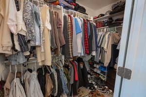 View of walk in closet