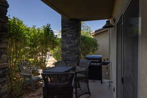 View of patio featuring grilling area