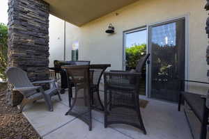 View of patio / terrace with outdoor dining area and grilling area