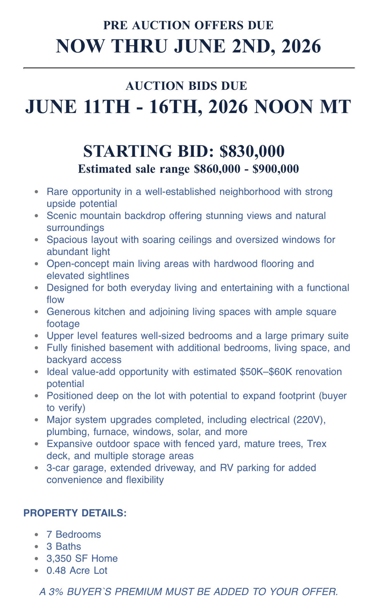 View of miscellaneous listing collateral