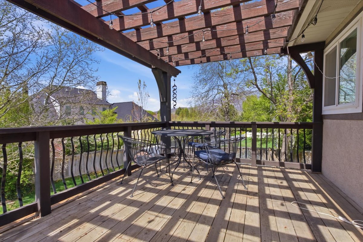 Wooden deck with a pergola