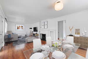 Virtually Staged Living & Dining Area