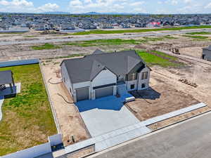 Aerial perspective of suburban area