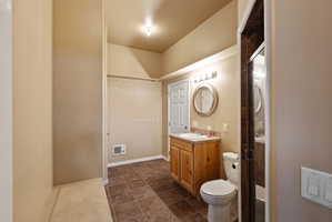 Pool bathroom inside the detached garage