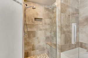 Bathroom with a shower stall